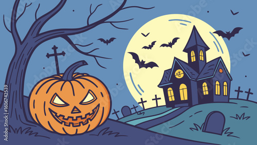 Horror and Fun Halloween Color Illustration