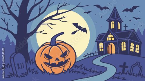 Horror and Fun Halloween Color Illustration