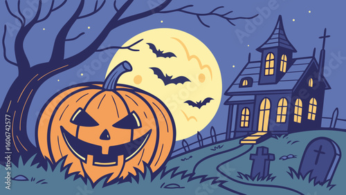 Horror and Fun Halloween Color Illustration