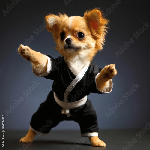 Karate Dog in Martial Arts Uniform