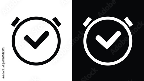 Clock with check mark for task complete