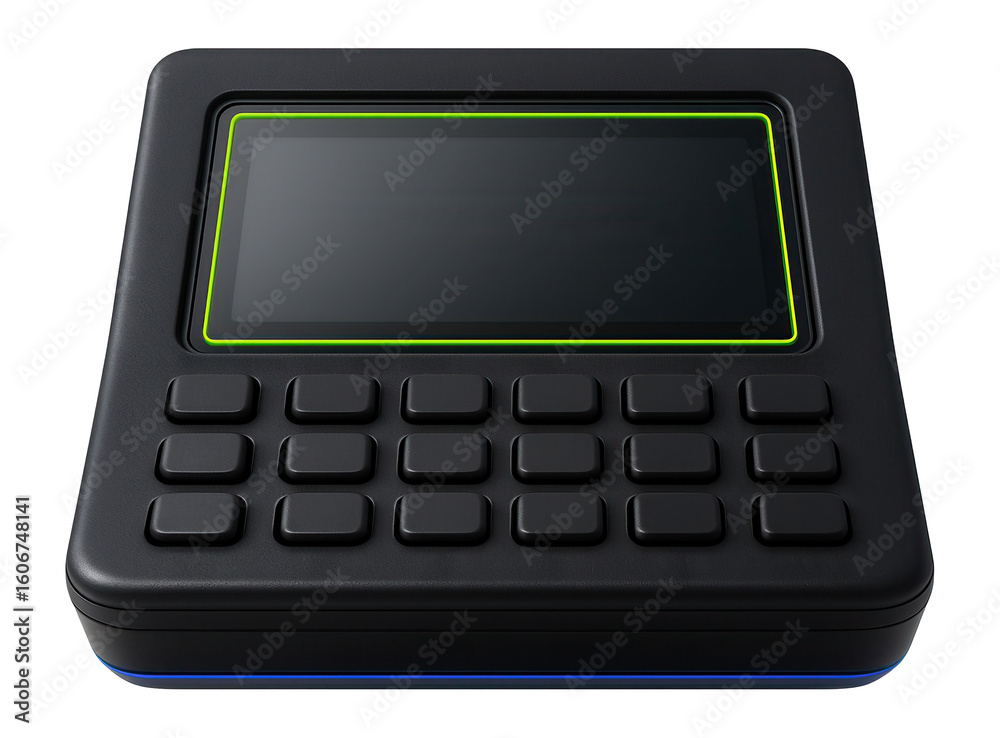 Fototapeta premium Ergonomic dispatcher panel with angled display and tactile feedback buttons
