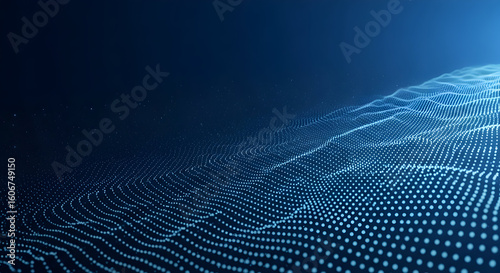 Futuristic Blue Digital Wave Grid – Abstract Tech Background in Deep Blue Tones