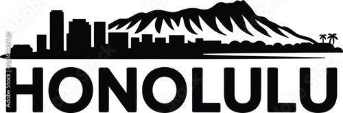 Jacksonville Florida City Skyline Silhouette with the Main Street Bridge and prominent buildings a simple black and white vector illustration for graphic design projects