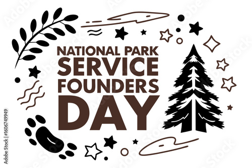NATIONAL PARK SERVICE FOUNDERS DAY vector illustration