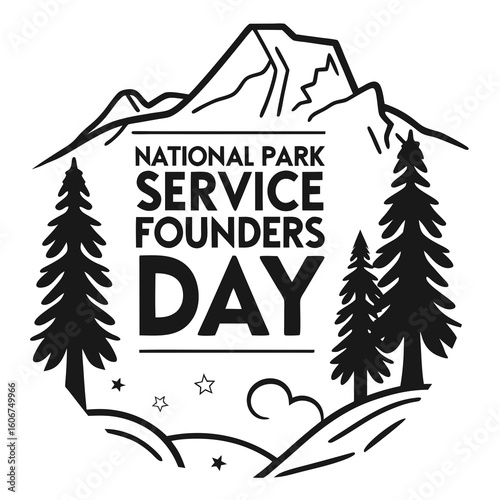 NATIONAL PARK SERVICE FOUNDERS DAY vector illustration