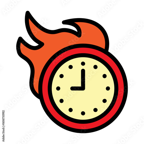 Hot Hours Vector Filled Icon Design