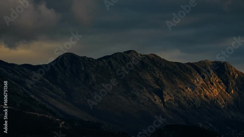 Breathtaking timelapse views and landscapes of Lovcen mountain in Montenegro during sunset hours