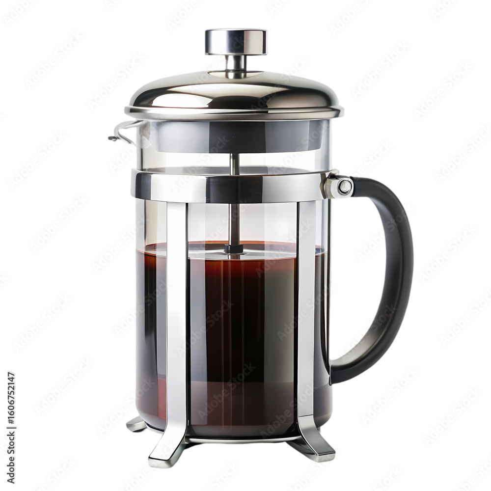 Obraz premium French Press Coffee Maker Brewing Guide Perfect Cup