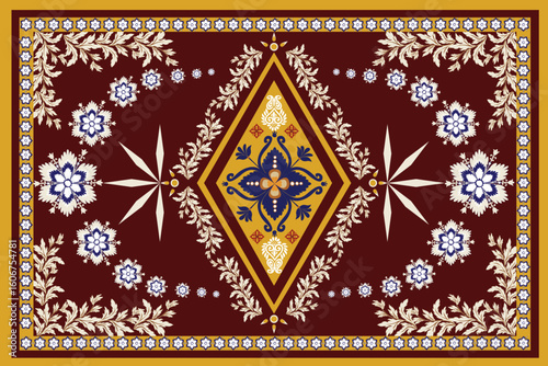 Tribal ethnic oriental ikat folklore diamonds traditional seamless pattern design for background carpet wallpaper clothing fabric wrapping print batik folk knit vector illustration