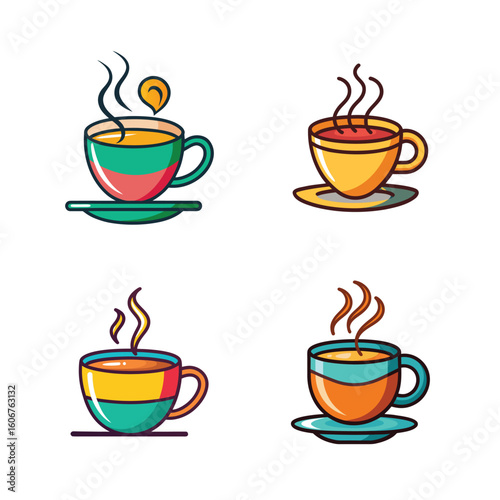 set of cups of coffee