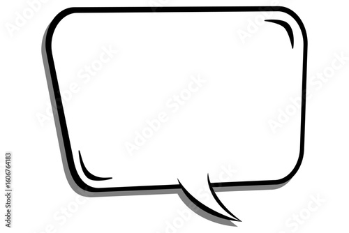 ポップな四角ふきだしのイラスト