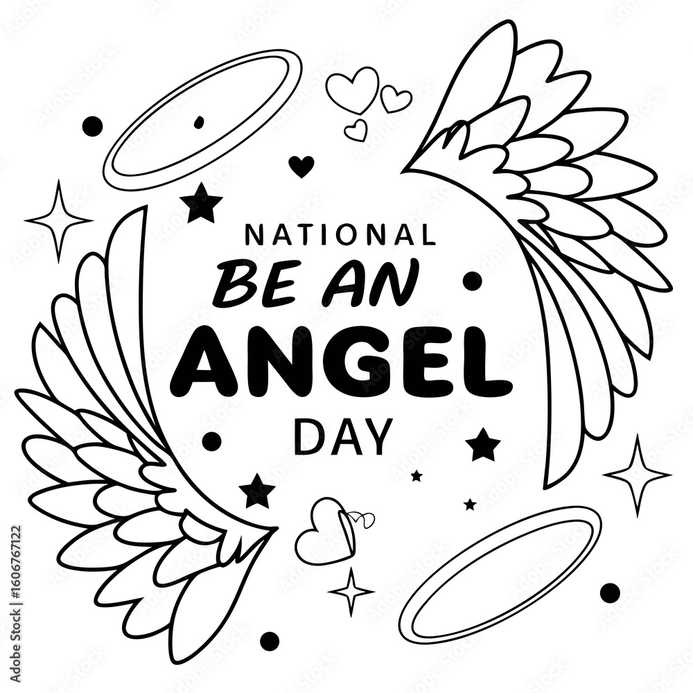 Obraz premium NATIONAL BE AN ANGEL DAY vector illustration