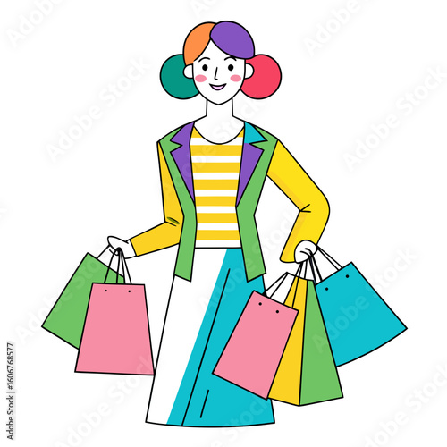 girl with shopping bags