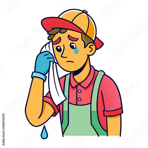 cartoon builder with helmet