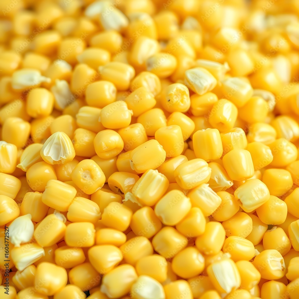 Close-Up Full Frame of Bright Yellow Corn Kernels - Healthy Grains for Food and Agriculture Close-Up Full Frame of Bright Yellow Corn Kernels - Healthy Grains for Food and Agriculture