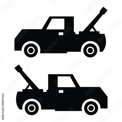Tow Truck Icon Flat Vector Design for Roadside Assistance or Auto Repair