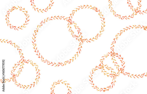 落ち葉のエアリーサークル背景イラスト　Adobe Illustrator Artwork