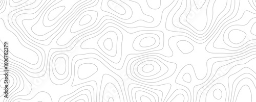 Black contour lines on white background topographic map pattern 1