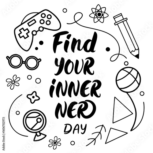FIND YOUR INNER NERD DAY vector illustration