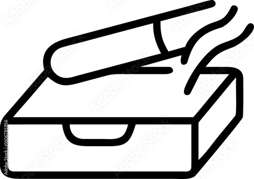 cigar box vector icon on white or transparent background. Smoking Stroke icon collections. Editable Stroke icon collection Outline icon.