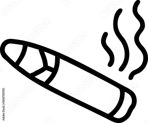 cigar vector icon on white or transparent background. Smoking Stroke icon collections. Editable Stroke icon collection Outline icon.