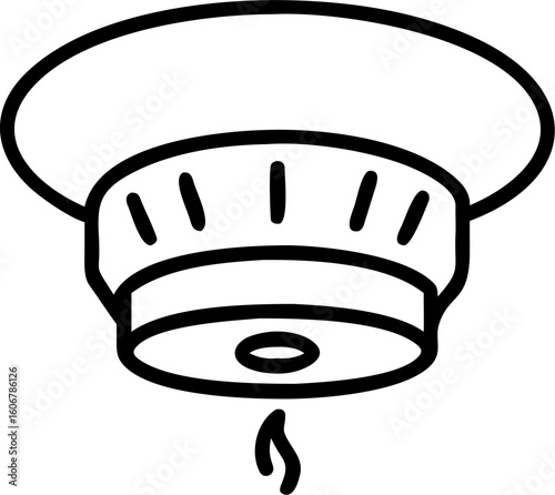 smoke detector vector icon on white or transparent background. Smoking Stroke icon collections. Editable Stroke icon collection Outline icon.