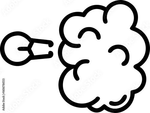 smoke puff vector icon on white or transparent background. Smoking Stroke icon collections. Editable Stroke icon collection Outline icon.