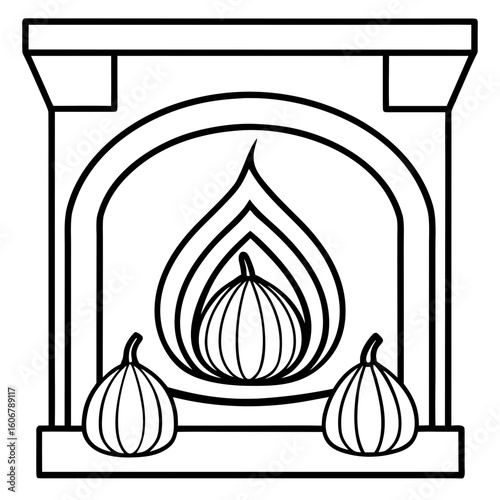 Cozy Fireplace with Garland