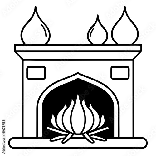 Cozy Fireplace with Garland
