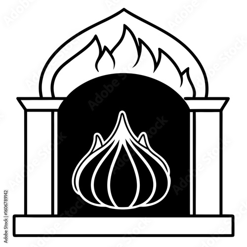 Cozy Fireplace with Garland