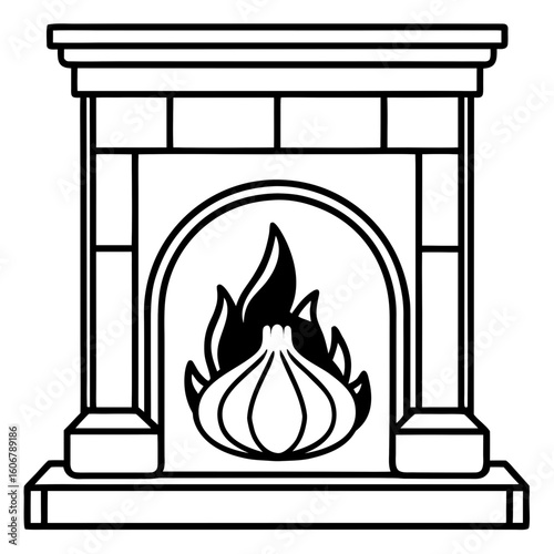 Cozy Fireplace with Garland