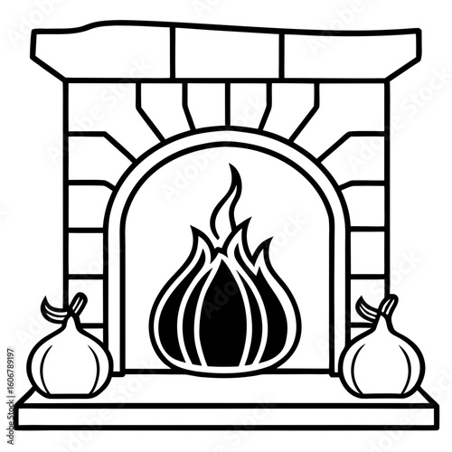 Cozy Fireplace with Garland