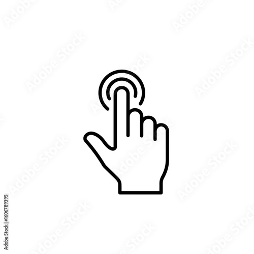 Gesture control icon featuring a hand with a pointing finger in minimal style on transparent background