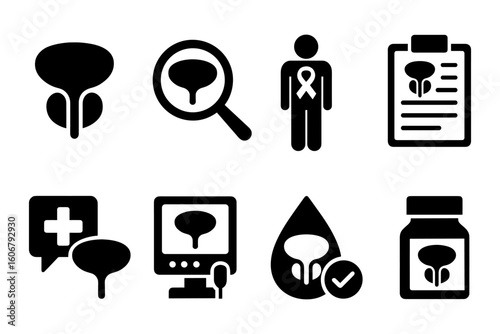 Medical icons for prostate health awareness: diagnosis and treatment