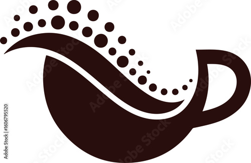 Logo moderne minimaliste pour marque de café "Éther" – design abstrait, typographie élégante, style vectoriel contemporain

