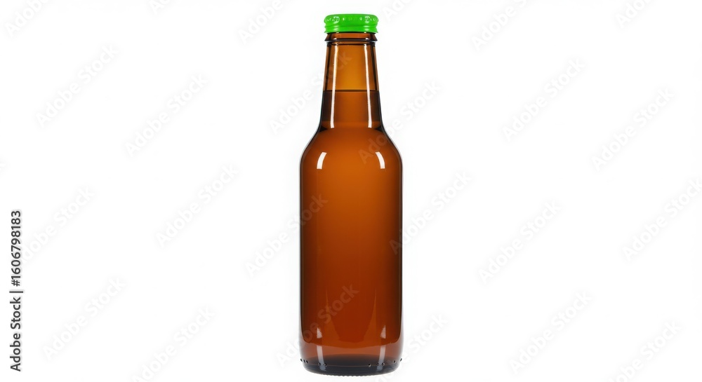 Amber glass beer bottle with green cap amber bottle Amber glass beer bottle with green cap amber bottle