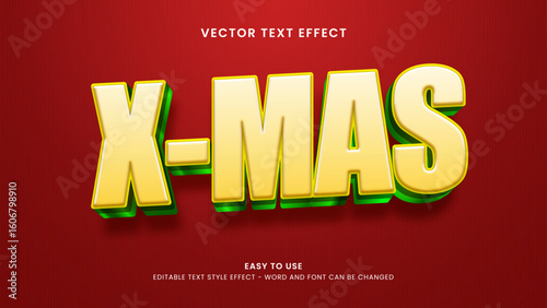 x mas editable text effect