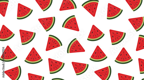 Seamless Watermelon Pattern Design A fresh and vibrant pattern with juicy watermelon slices for summer-themed designs.