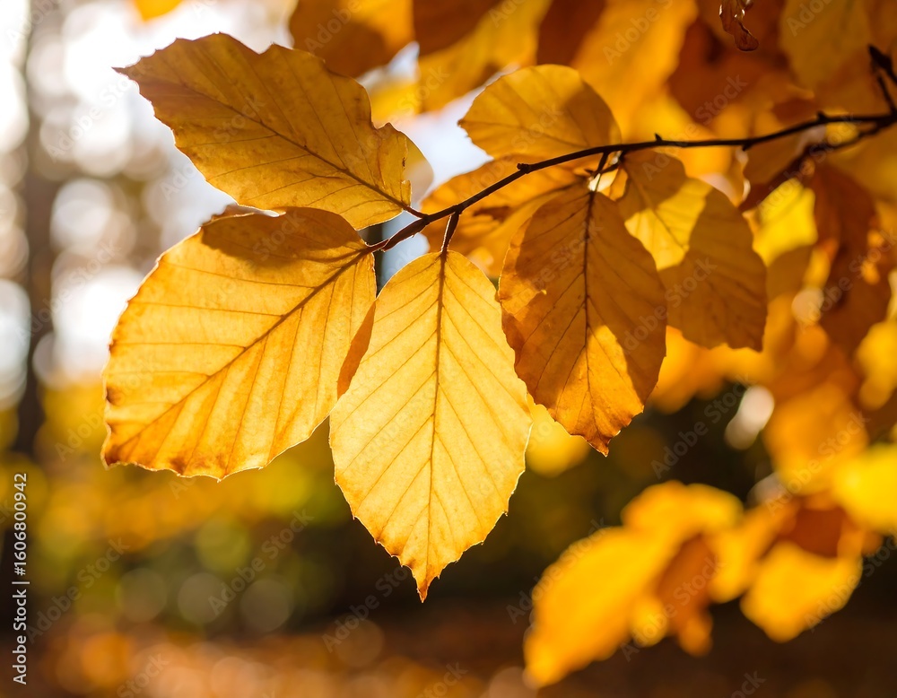 Fototapeta premium Autumn leaves bathed in sunlight (3)
