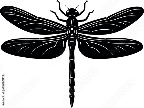 Dragonfly vector silhouette print design