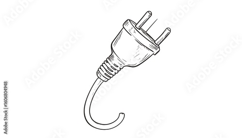 Hand-drawn sketch of a power plug