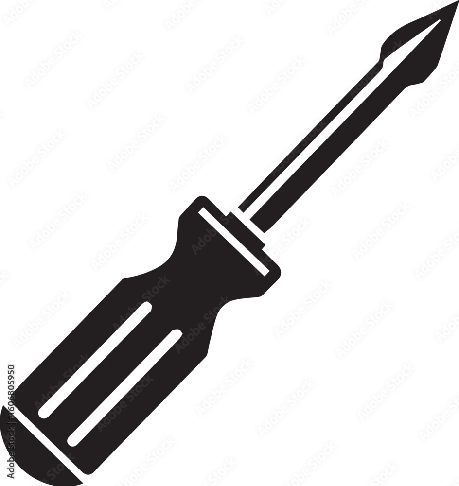 Fototapeta premium Screwdriver simple black and white illustration