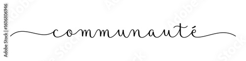 COMMUNAUTE (COMMUNITY in French) black vector brush calligraphy banner