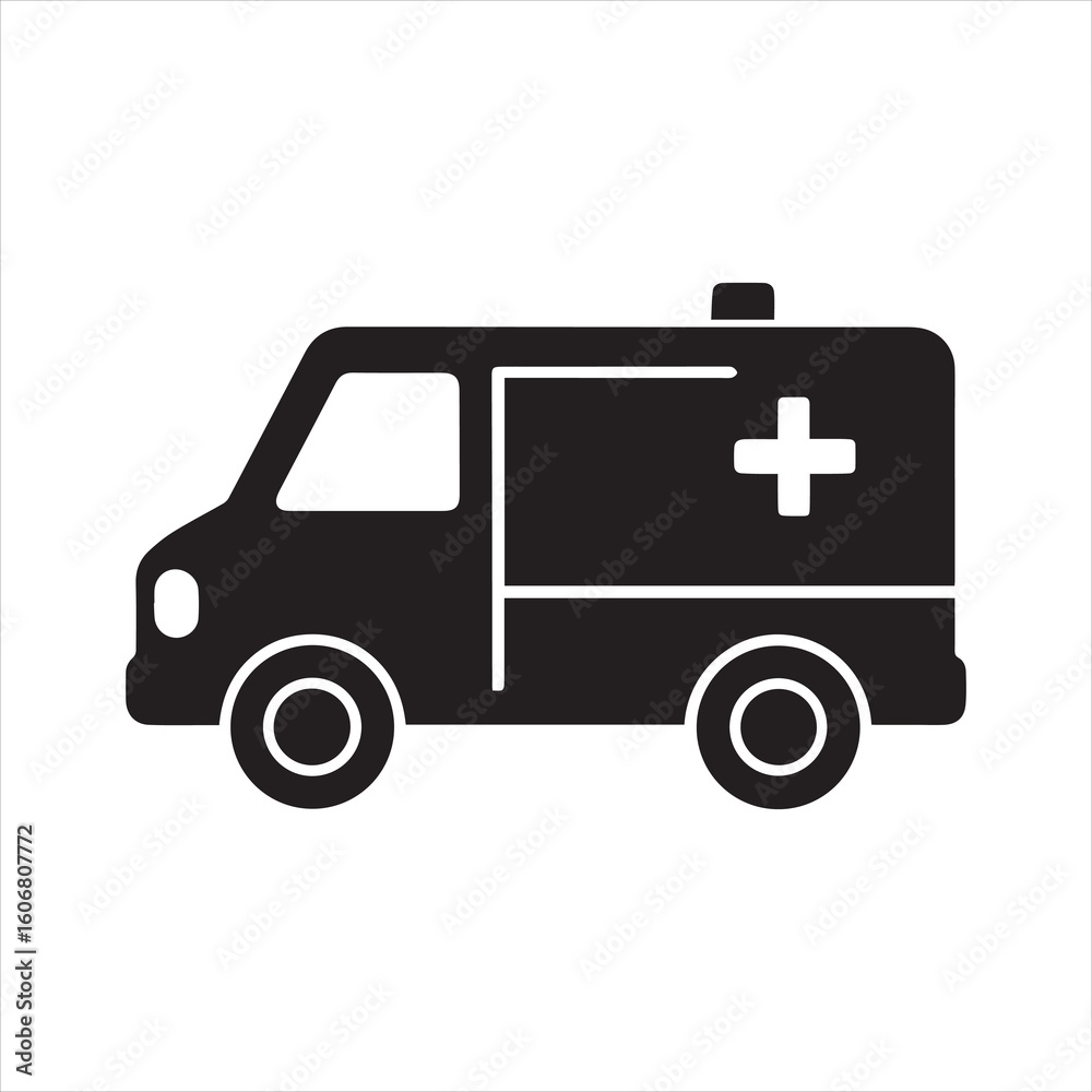 ambulance vehicle icon silhouette vector illustration ambulance vehicle icon silhouette vector illustration