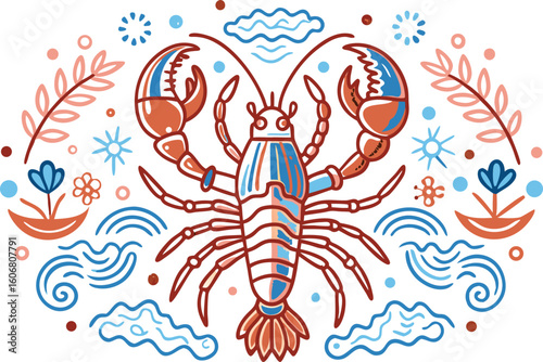 vector illustration of a lobster