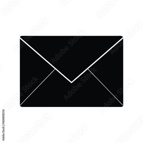Simple Black Envelope Icon