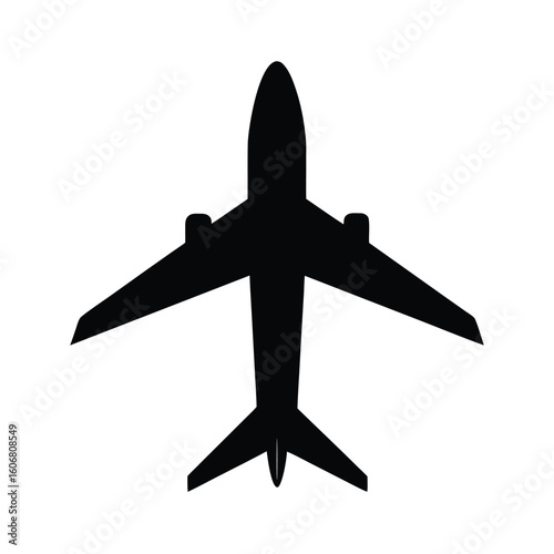 Top Down View of an Airplane Silhouette
