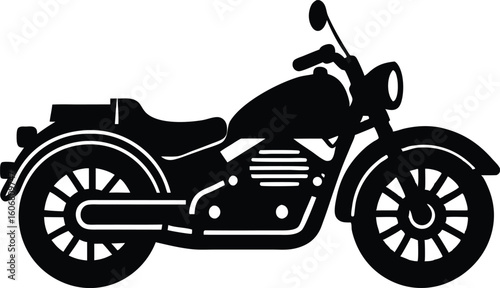 Fast moving police motorcycle with siren and authority detailing Vector illustration