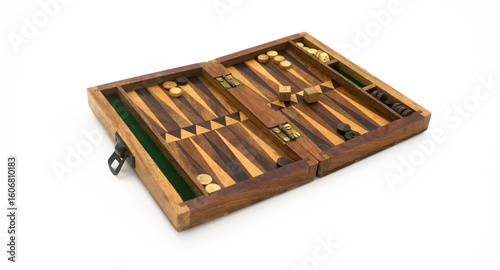 Wooden backgammon box